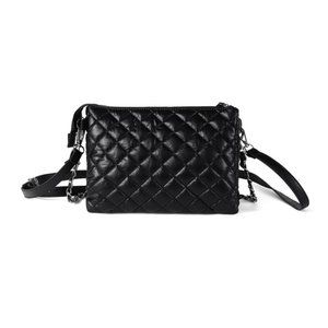 Quilted Puffer Crossbody W/ Chain Décor Strap- Black- NWT
